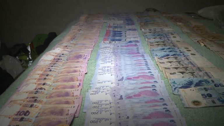 Police seized 400,000 Argentinian pesos