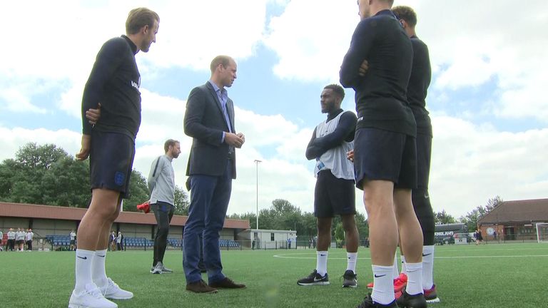 Prince William chatted to Danny Rose at an England training camp