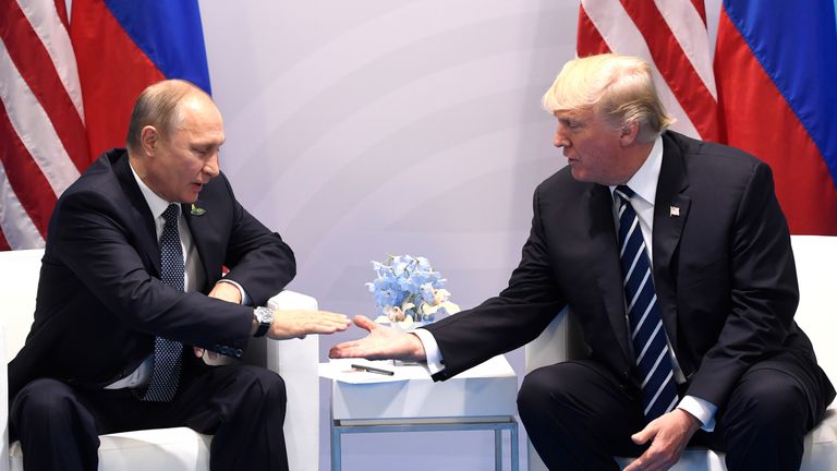 President Putin and President meet in Germany in July 2017