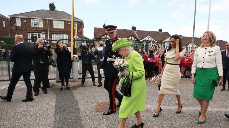 Queen Elizabeth II and the Duchess of Sussex