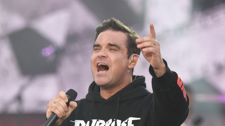 MANCHESTER, ENGLAND - JUNE 04:  NO SALES, free for editorial use. In this handout provided by 'One Love Manchester' benefit concert xxxx performs on stage on June 4, 2017 in Manchester, England. Donate at www.redcross.org.uk/love  (Photo by Getty Images/Dave Hogan for One Love Manchester)