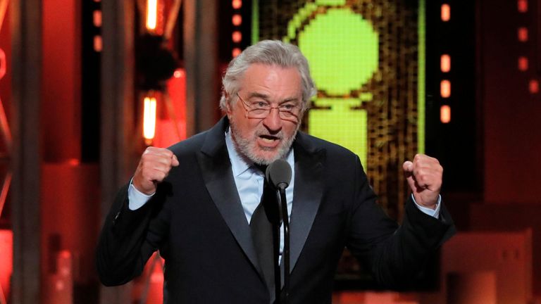 De Niro at the Tony Awards where he slammed Donald Trump