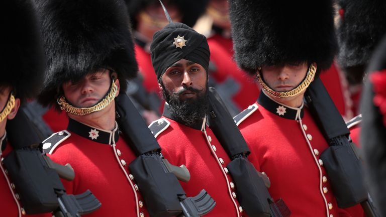 The Guardsman during the ceremony on Saturday