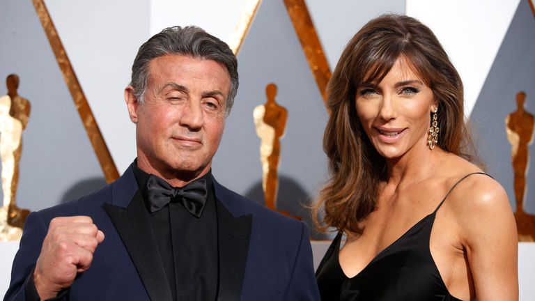 Stallone pictured with wife of over 20 years Jennifer Flavin