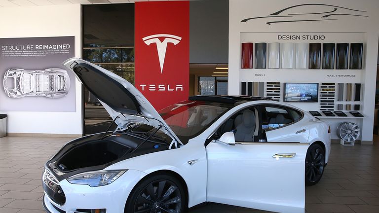 Tesla car on November 5, 2013 in Palo Alto, Cuba.