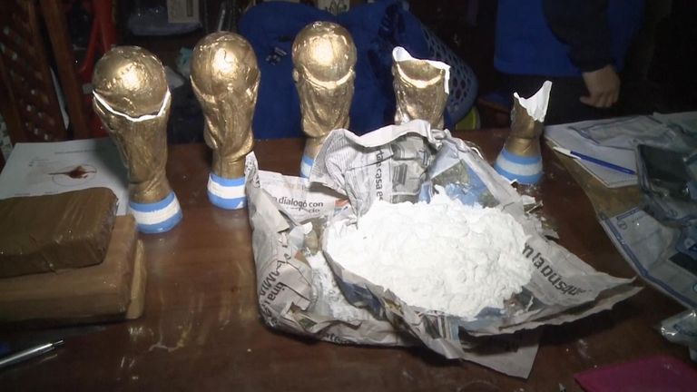 The gang used replica trophies to haul the drugs