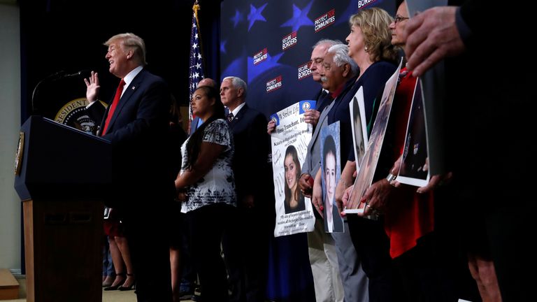 U.S. President Donald Trump speaks during an "Angel Families" immigration event at the White House in Washington, U.S., June 22, 2018