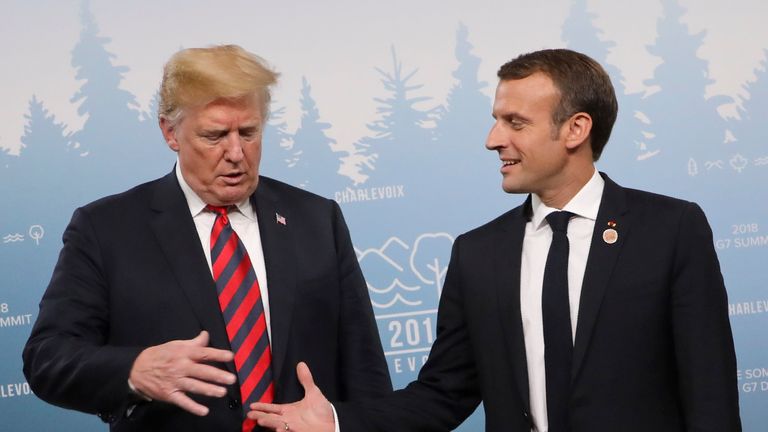Trump looks warily at Macron&#39;s out-stretched hand