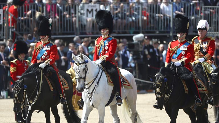 Princes William, Charles and Andrew fulfil their Royal Colonel roles