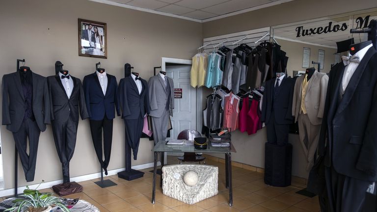 Inside view of &#39;Martinez Tuxedos&#39; where Thomas Markle, the father of Meghan Markle, admitted to set up staged photos with a paparazzi