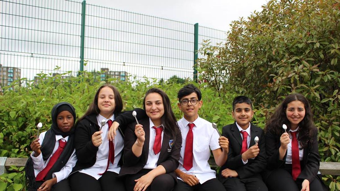 Students at the Leeds academy were given spoons as part of the educational program