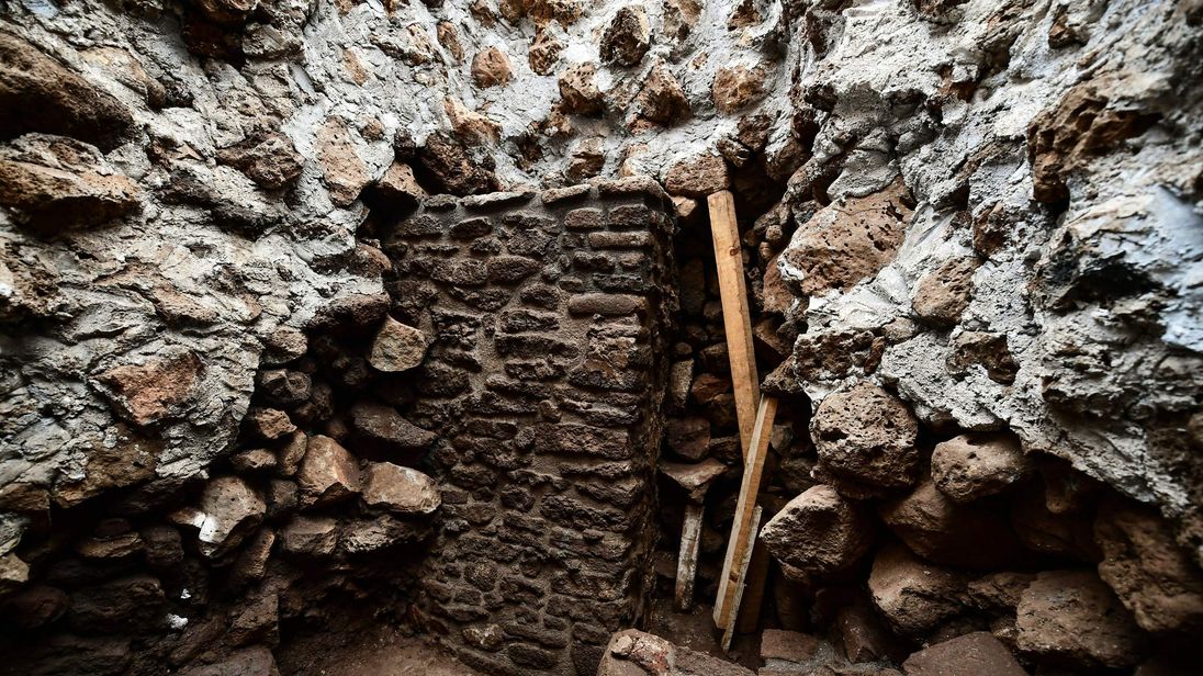 The Aztec temple was found within a pyramid in south-central Mexico