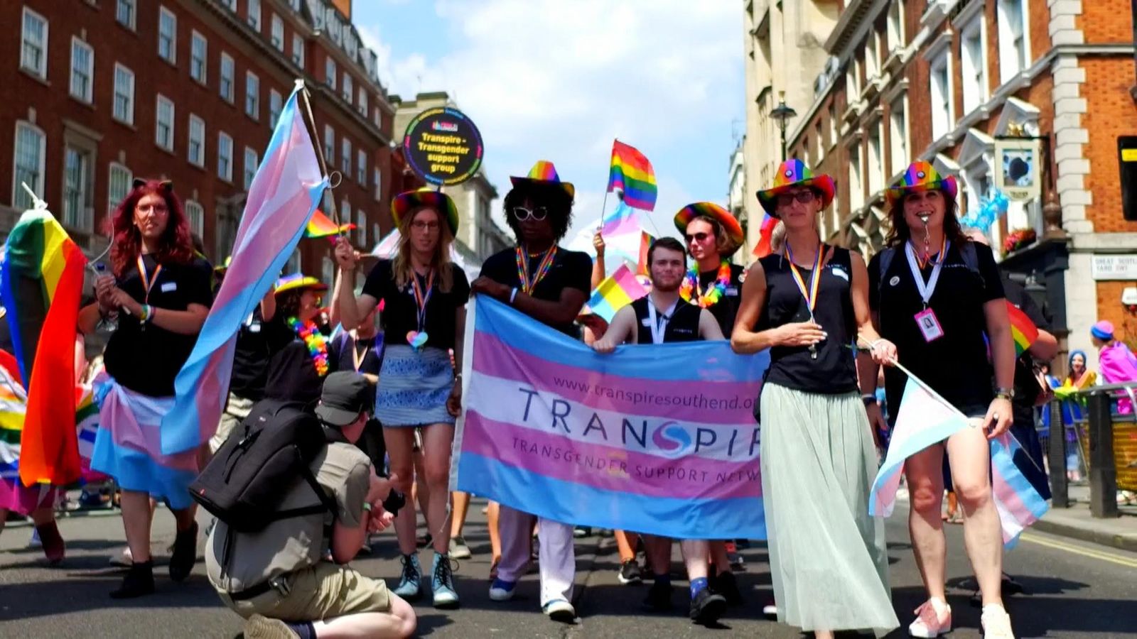 Police chanted down by activists at Trans Pride Manchester