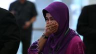 Sarah Nor, the mother of Norliakmar Hamid, a passenger on missing Malaysia Airlines flight MH370, cries as she arrives for the final investigation report on missing flight MH370 in Putrajaya, outside Kuala Lumpur on July 30, 2018. - Relatives of people aboard Flight MH370 said on July 30 they hoped a long-awaited report into the plane&#39;s disappearance might give them answers about one of the world&#39;s most enduring aviation mysteries