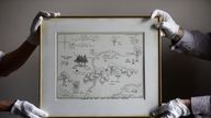 Picture from Sotheby&#39;s of the 1926 Hundred Acre Wood map illustrated by EH Shepard.