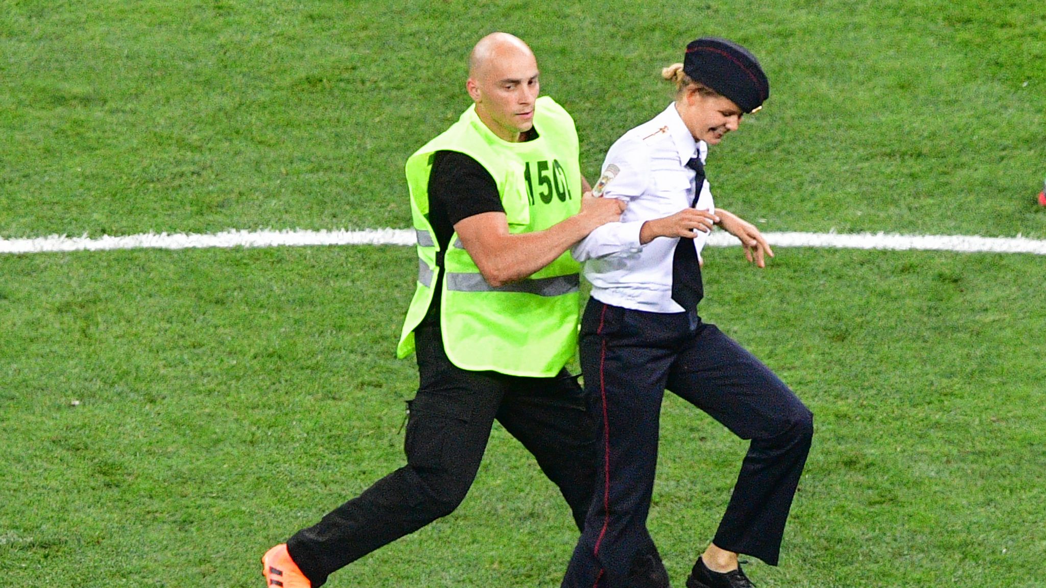 World Cup Final Protest Stewards To Be Punished For Failing To Stop Pitch Invasion By Pussy