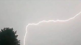 Lightning streaks through the sky in Scarborough