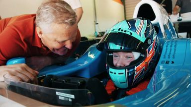 Billy Monger drives an F1 car