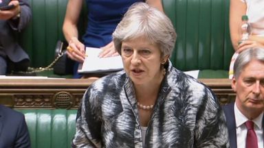 Theresa May in the House of Commons on Monday