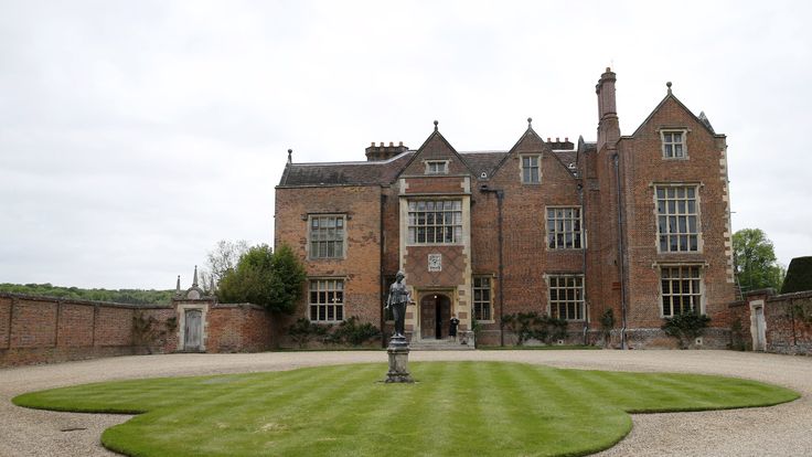 The front entrance to Chequers, the Prime Minister's official country residence near Ellesborough in Buckinghamshire