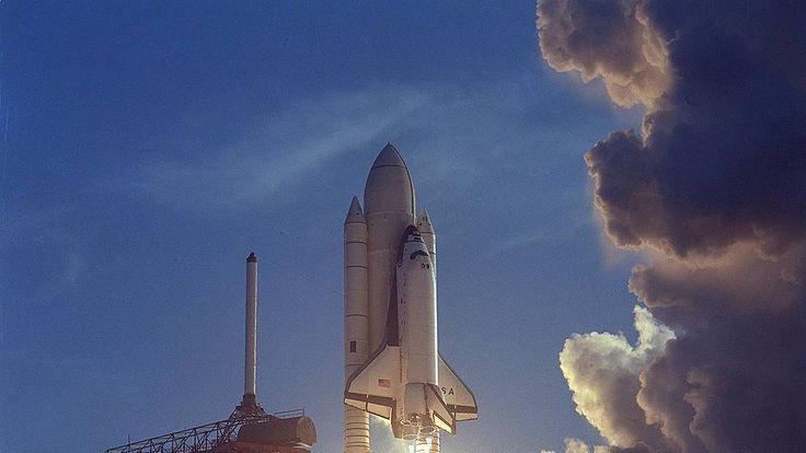  The space shuttle is launched for the first time in 1981 