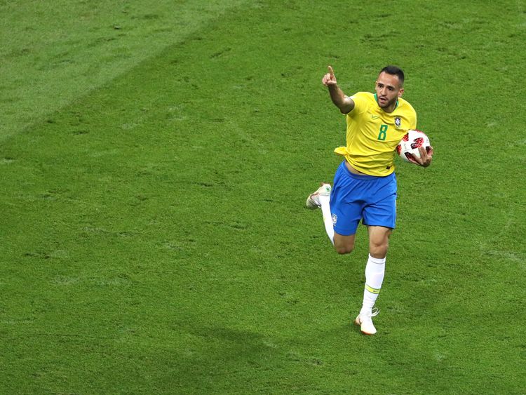 Renato Augusto pulls one back for Brazil