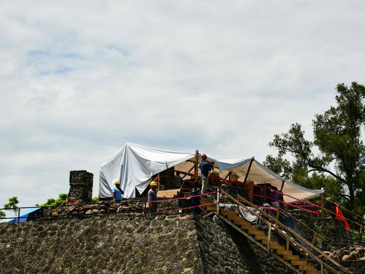 Archaeologists searched the site after it was rocked by an earthquake in September last year 