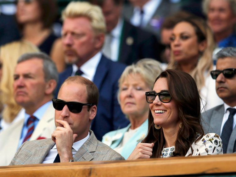 Catherine and William watch centre court action in 2016