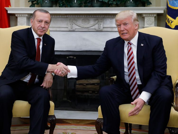 The US president welcomed his Turkish counterpart to the White House in 2017