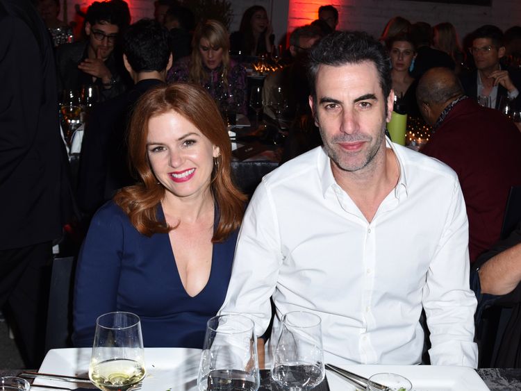 Isla Fisher and Sacha Baron Cohen attend the 2017 Los Angeles Dance Project Gala on October 7, 2017 in Los Angeles, California