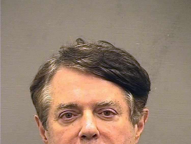 Paul Manafort's mugshot photo after he was moved to Alexandria detention centre