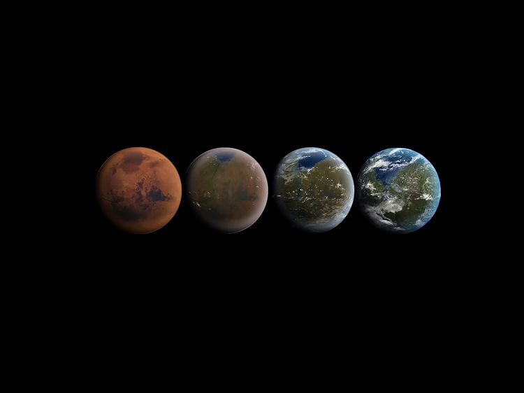SpaceX images of Mars terraforming. Pic: SpaceX