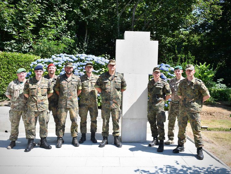 Seven German and two British soldiers have been tending graves in Guernsey. Pic: Allied Rapid Reaction Corps
