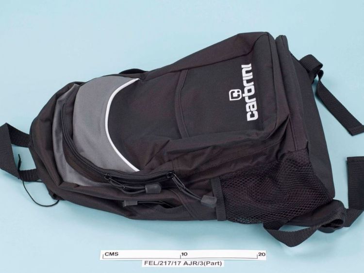 A rucksack Rahman intended to use. Pic: Duncan Gardham