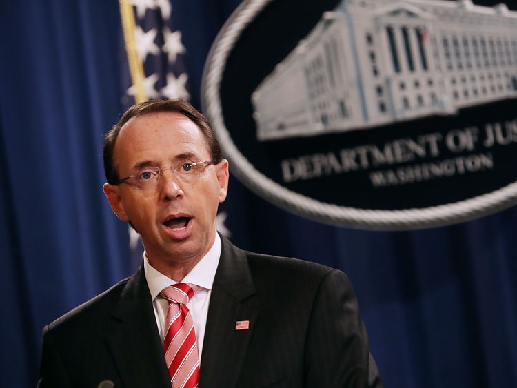 Rod Rosenstein said there would 'always be adversaries' working to 'exacerbate domestic differences'