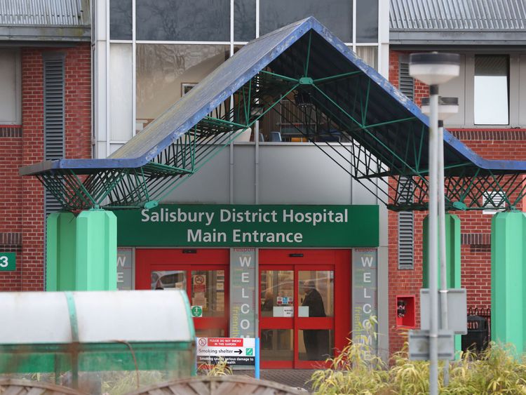 The police officer was transferred to Salisbury District Hospital over concerns of novichok exposure