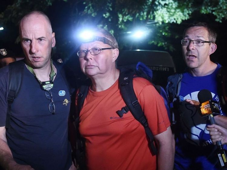 The British Cave Rescue Council has said the diver speaking in the video is likely to be either Richard William Stanton (left) or John Volanthen (right)