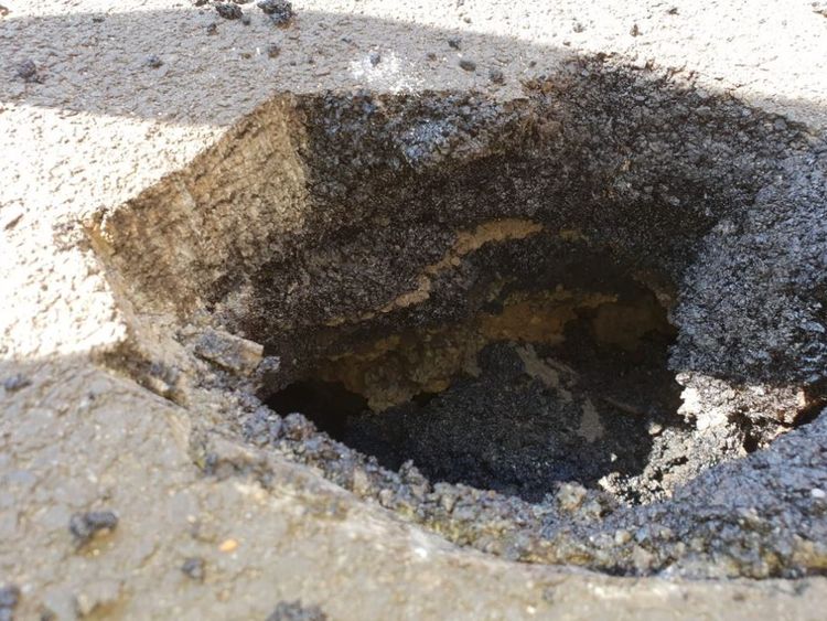 Tyne and Wear fire service posted an image of the hole after the man&#39;s leg had been removed 
