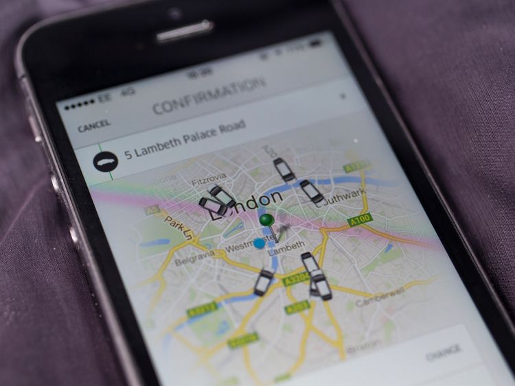 LONDON, ENGLAND - JUNE 02: In this photo illustration, a smartphone displays the 'Uber' mobile application which allows users to hail private-hire cars from any location on June 2, 2014 in London, England. The controversial piece of software, which is opposed by established taxi drivers, currently serves more than 100 cities in 37 countries. London's black cabs are seeking a High Court ruling on the claim that the Uber software is breaking the law by using an app as a taxi meter to determine rat