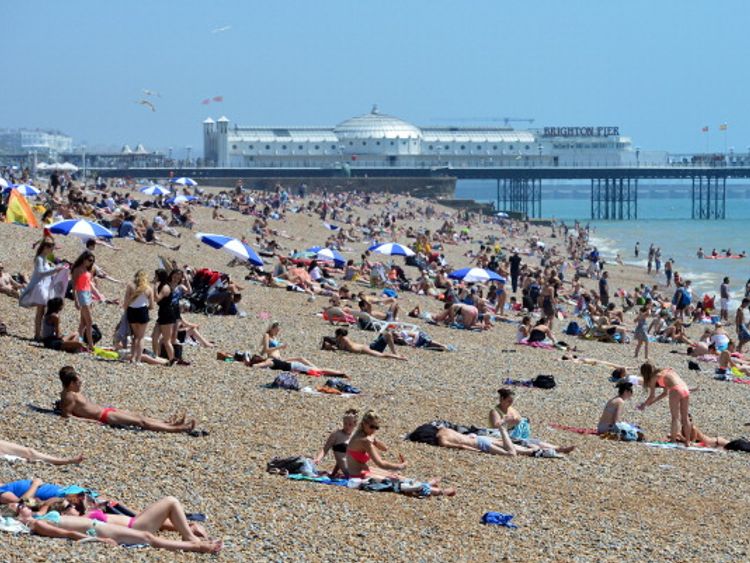 Brighton beach is likely to be busy during the weekend scorcher