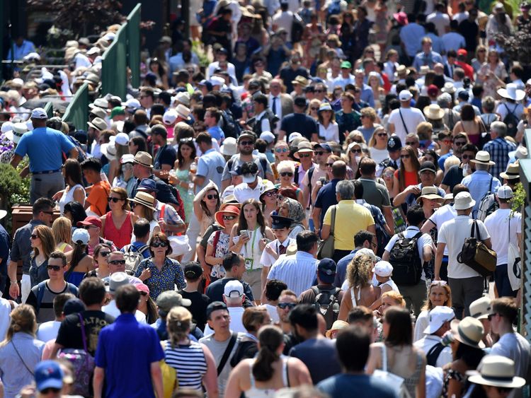 Tennis fans enjoyed sunny weather during Wimbledon on Friday