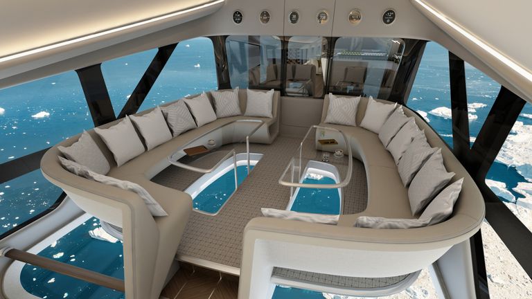 Airlander 10 features glass floors so passengers can take in the views. Pic: Design Q/Airlander/Cover Images
