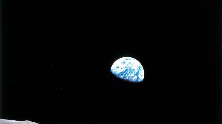 The famous &#39;Earthrise&#39; photo from Apollo 8, the first manned mission to the moon. The crew entered lunar orbit on Christmas Eve, Dec. 24, 1968. That evening, the astronauts held a live broadcast, showing pictures of the Earth and moon as seen from their spacecraft.