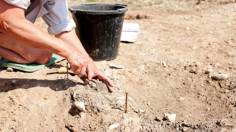 Stock photo of archaeological dig