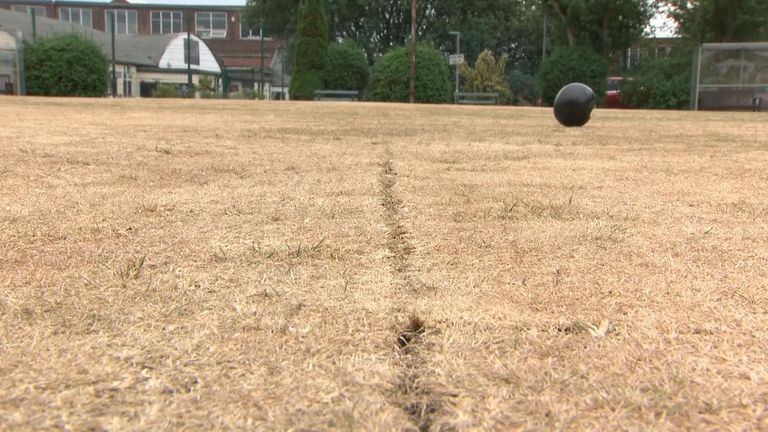 The Dobbies Sports and Social Club, where the bowls green has cracked