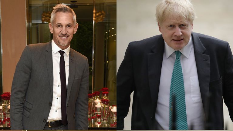 Gary Lineker (left) and Boris Johnson have clashed