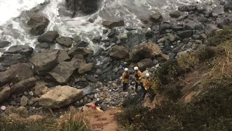 She was rescued and taken to hospital