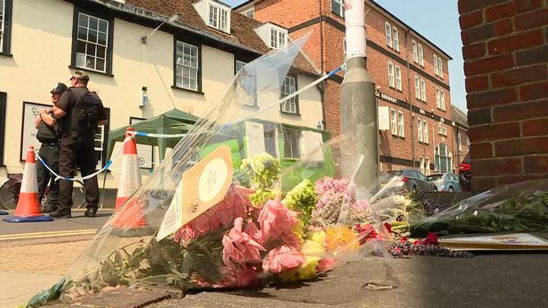 Flowers for Dawn Sturgess, who died after being exposed to novichok