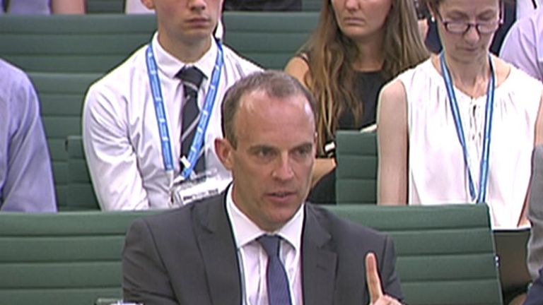 Dominic Raab reaffirms his authority over the Brexit process