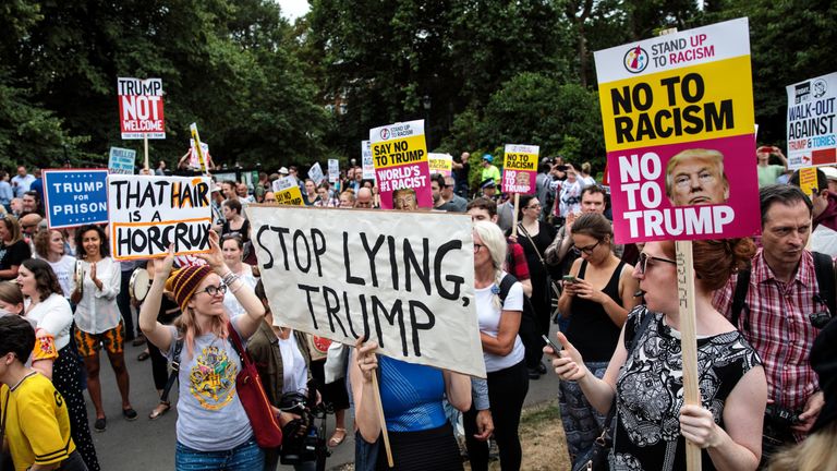 Protesters gathered outside the US ambassador&#39;s residence